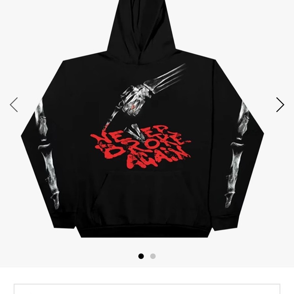 Vlone Other - VLone Bones Black Hoodie with Red Graphic